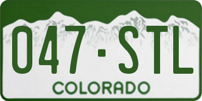 CO license plate 047STL