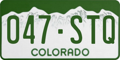 CO license plate 047STQ