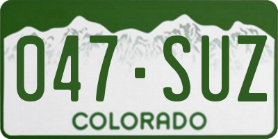CO license plate 047SUZ