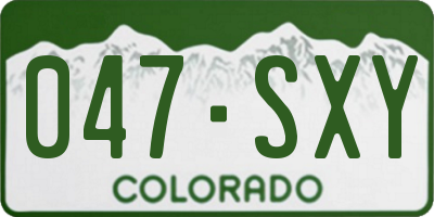 CO license plate 047SXY