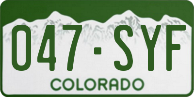 CO license plate 047SYF