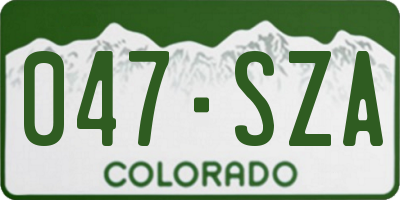 CO license plate 047SZA