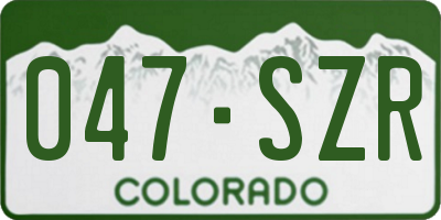 CO license plate 047SZR