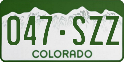 CO license plate 047SZZ