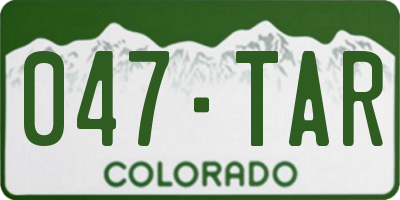CO license plate 047TAR