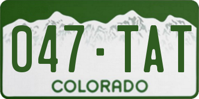 CO license plate 047TAT