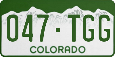 CO license plate 047TGG