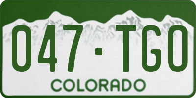 CO license plate 047TGO
