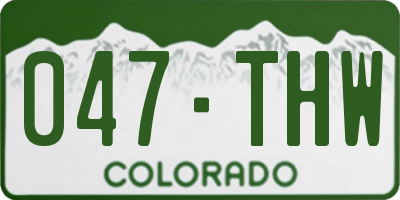 CO license plate 047THW