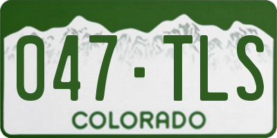 CO license plate 047TLS