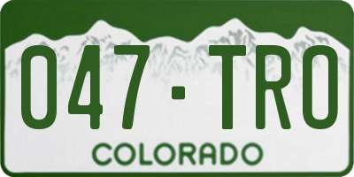 CO license plate 047TRO