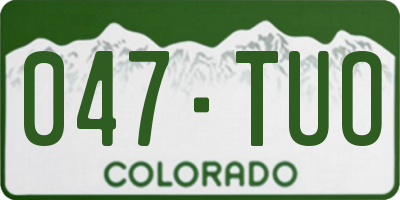 CO license plate 047TUO