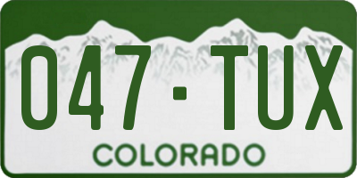 CO license plate 047TUX