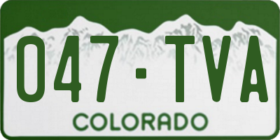 CO license plate 047TVA
