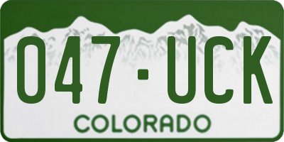 CO license plate 047UCK