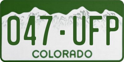 CO license plate 047UFP