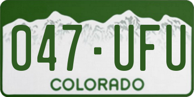 CO license plate 047UFU