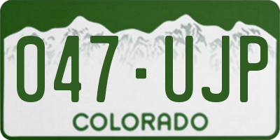 CO license plate 047UJP