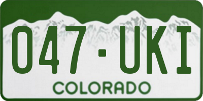 CO license plate 047UKI