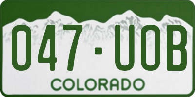 CO license plate 047UOB