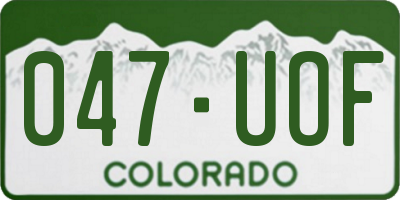 CO license plate 047UOF