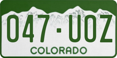 CO license plate 047UOZ