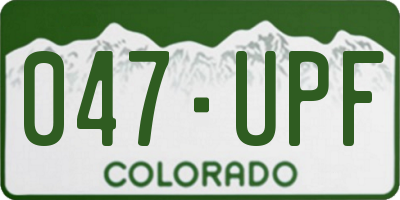CO license plate 047UPF