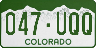 CO license plate 047UQQ