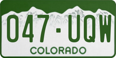 CO license plate 047UQW