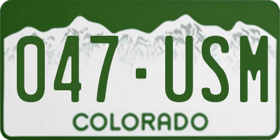CO license plate 047USM