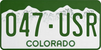 CO license plate 047USR