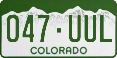 CO license plate 047UUL