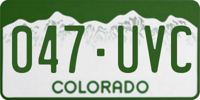 CO license plate 047UVC