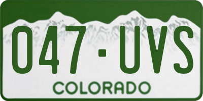 CO license plate 047UVS
