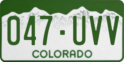 CO license plate 047UVV