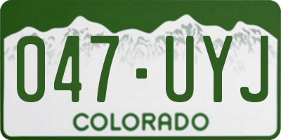 CO license plate 047UYJ