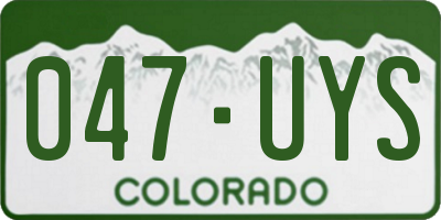 CO license plate 047UYS