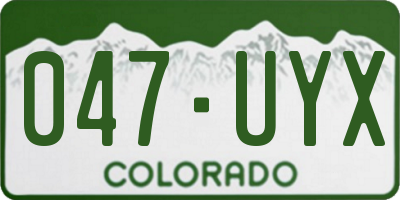 CO license plate 047UYX