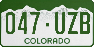 CO license plate 047UZB