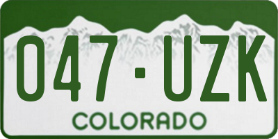 CO license plate 047UZK