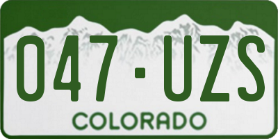 CO license plate 047UZS