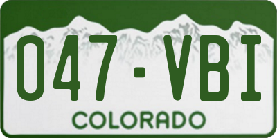 CO license plate 047VBI