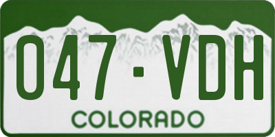 CO license plate 047VDH