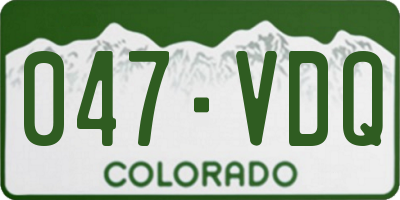 CO license plate 047VDQ