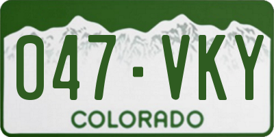 CO license plate 047VKY