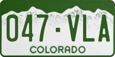 CO license plate 047VLA