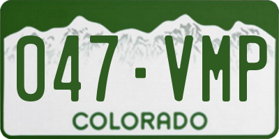 CO license plate 047VMP