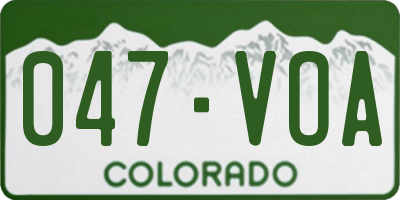 CO license plate 047VOA