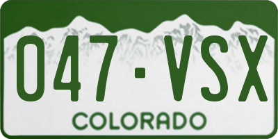 CO license plate 047VSX