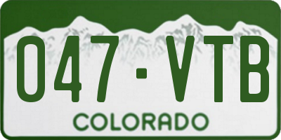 CO license plate 047VTB